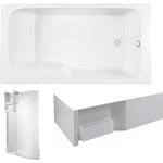 Baignoire bain douche JACOB DELAFON Malice + tablier baignoire + pare bain + étagère 170 x 90 v. droite