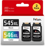 Foiset PG 545 CL 546 Cartouche d'encre de Remplacement pour Canon PG-545XL CL-546XL pour Canon Pixma TS3150 MX495 iP2850 MG2550S MG2950S MG2450 MG2500 MG3050 MG3051 MG3053 (1 Noir, 1 Couleur)