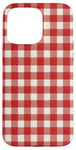 iPhone 15 Pro Max Red White Checkered Plaid Flannel Gingham Pattern Checker Case