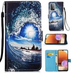 samsung Samsung Galaxy A32 4G Designer PU Case SeaWave