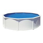 Gre KIT460QGRE Gamme QGRE - Piscine Hors-Sol en Acier, Piscine Ronde avec Structure en Acier Blanc, Filtration Aqualoon. Piscines Hors-Sol pour Jardin, Ø460 x 120 cm