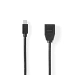 Mini Displayport-kabel | DisplayPort 1.4 | Mini DisplayPort Hane | DisplayPort Hona | 48 Gbps | Nickelplaterad | 0.20 m | Rund |