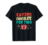 Retro Valentines Day Gender Reveal Eating Chocolate For Two T-Shirt