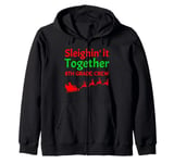 Funny Retro Christmas 8th Grade Middle School Crew Xmas Zip Hoodie