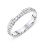 Platinum 0.20ct Diamond Set Shaped Wedding Band Ring D - L