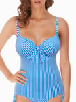 Freya Womens Beach Hut Non Padded Plunge Tankini - Blue Polyamide - Size 36GG