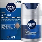 NIVEA MEN Anti-Age Hyaluron SPF15 Moisturising Cream (50ml), Anti-Wrinkle Face C