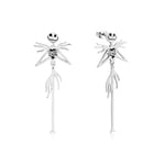 Boucles d'oreilles longues pour femme - Disney - L'Étrange Noël de Monsieur Jack - Plaqué Or Blanc