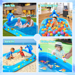 Dolphin Inflatable Sprinkler Pool 170x101cm Water Play Pad Swimming Pool