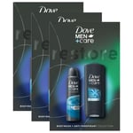 Dove Mens Clean Comfort Bath & Body 2Pcs Gift Set for Him, 3pack - One Size