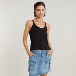 Spaghetti Strap Tank Top - Black - Women