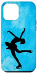 Coque pour iPhone 13 Pro Max Patinage artistique Bleu Aquarelle Patinage sur glace