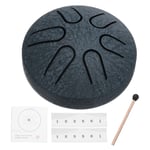 Steel Tongue Drum, 3 Inch 6 Notes Mini Steel Hand Drums (Navy Blue)