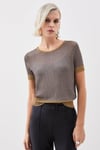 The Founder Premium Metallic Sparkle Knit Top