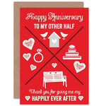 Anniversary Happy Happily Ever After Wedding Blank Greeting Card With Envelope