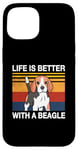 Coque pour iPhone 15 La vie est meilleure avec un beagle Vintage Chiot Beagle