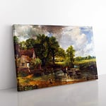 The Hay Wain By John Constable Classic Painting Canvas Wall Art Print Ready to Hang, Framed Picture for Living Room Bedroom Home Office Décor, 50x35 cm (20x14 Inch)