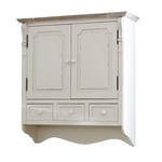 Cream Wall Mounted Cupboard With Drawers - Lyon Range