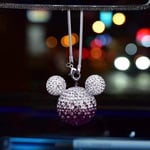 VNASKH Strass Boule de Cristal Voiture Pendentif Mignon Dessin animé Mickey Bling Voiture Miroir Suspendus Accessoires Filles Femmes Voiture décoration intérieure