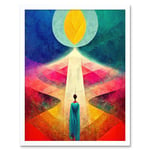 Into The Light Abstract Spiritual Painting Art Print Framed Poster Wall Decor 12x16 inch