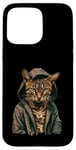 Coque pour iPhone 15 Pro Max Orange Chat du Bengale Voyou Chat Gangster Chat Gangster Life