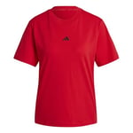 adidas Femme Essentials Small Logo Cotton T-Shirt, Pure Ruby/Black, XS