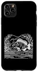 Coque pour iPhone 11 Pro Max Line Art Poisson & Ichtyologiste Dorado Doré