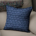 BonaMaison Housse de Coussin Motif, Bleu Taie d'oreiller pour Lit Voiture Canapé Maison Salon Chambre, Décoration D'intérieur, 43x43cm - Conçu et Fabriqué en Turquie