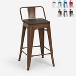 Ahd Amazing Home Design - tabouret de bar design industriel en métal bois de style steel wood top Couleur: Marron