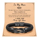 D Dongjiangjin Gift Gifts for Mens Leather Bracelet Birthday Gifts, Anniversary Valentines Fathers Day Christmas Birthday Gifts Ideas for Him Husband Men Who Want Nothing Who Have Everything