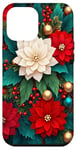 Coque pour iPhone 14 Plus Red Poinsettia Winter Christmas Botanical Xmas Flower