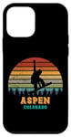 Coque pour iPhone 12 mini Aspen Colorado Vintage Sun Snowboard Snowboarder