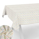 Nappe de Table en Coton et Polyester - Lavable - Facile d'entretien - Forme Ronde, Ovale ou rectangulaire - Mimi - 100 x 140 cm - avec Ourlet (bordé)
