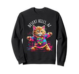 Desert Hills Arizona Dancing Cat Colorful Cute Kitty Design Sweatshirt