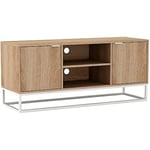 TV-skåp - LOLAhome - Beige - Metall och MDF - 120 x 39 x 52 cm - Enkel montering