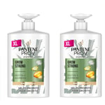 2X Pantene Pro-V Miracles Grow Strong Biotin + Bamboo Shampoo 1000ml, Pump