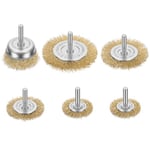 Flintronic Brosses Métalliques, 6 Pièces Brosse Métallique pour Meuleuse D'angle, 6mm Fil D'Acier Inoxydable Brosse Metallique avec Tige Hexagonale Brosse En Fer pour Visseuse Perceuse à nettoyer