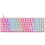 Mars Gaming MKULTRA, Clavier Mécanique Rose RGB, Compact 96%, Switch Outemu SQ Marron, Portugais -US