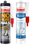 UniBond 2492850 No More Nails All Materials Interior & Exterior Construction Adhesive & 2079356 Anti-Mould White, Waterproof Mould Protection Kitchen & Bathroom Sealant