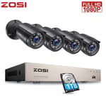 ZOSI 1080p CCTV Security Camera System 5MP Lite 8CH DVR IR Night Vision Outdoor