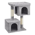 Feandrea Arbre à Chat, Tour de Jeux 101 cm, XL, Maison pour Chats Jusqu’à 20 kg, Grande Plate-Forme, 2 Niches, Griffoir, Gris Clair PCT614W01