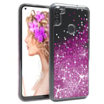 For Samsung Galaxy M11 Phone Case Liquid Glitter cover Protective Purple