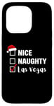 Coque pour iPhone 15 Pro Nice Naughty Las Vegas - Père Noël amusant jeu de Noël