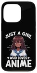 Coque pour iPhone 13 Pro Just a Girl Who Loves Anime Merch Afro-Américain Afro