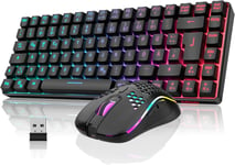 K84 Ensemble Clavier Et Souris De Jeu Sans Fil Qwertz De,Rechargeables,Compacts,Ultra Légers¿Avec Construction En Nid D'Abeille Pour Pc Mac Ps5 Xbox Gamer