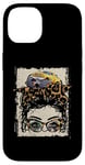 iPhone 14 Monster Trucks Smashers Jam Hot Messy Bun Hair Leopard Case