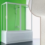 CABINE DE DOUCHE PARE-BAIGNOIRE 90x180x90CM 3 PAROIS PVC CRILEX PORTE ACRYLIQUE