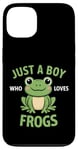 Coque pour iPhone 13 Juste un garçon qui aime les grenouilles, de jolis garçons illustrés de grenouilles