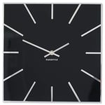 FLEXISTYLE Horloge Murale carrée Exact de 30 cm de diamètre, sans Bruit de tic-tac Moderne, Design en Verre Acrylique et Miroir Acrylique pour Salon, Chambre à Coucher (Noir)