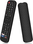 Housse Coque En Silicone Compatible Avec Hisense Telecommande En2X27Hs En2Bi27H En2Bo27H En2A27 Control,Antiderapant Etui De Protection Pour Hisense Tv Remote(Noir)